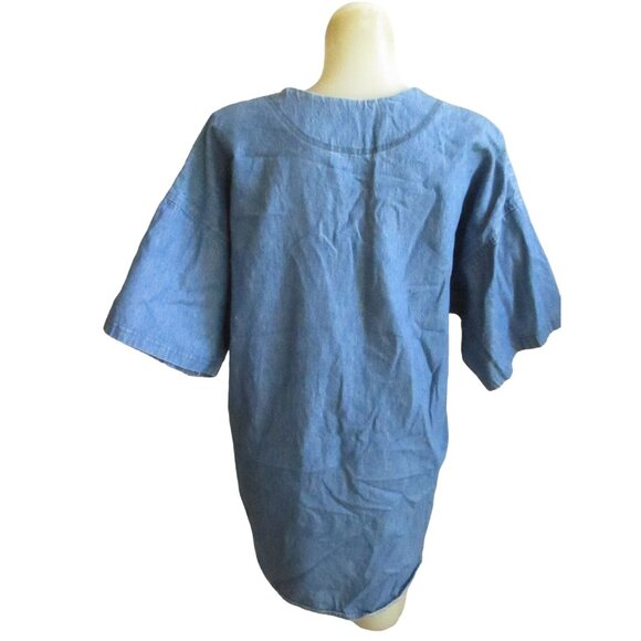 2XL Vintage Women's Denim Top Studded Rhinestone 1990's Mom Jacket USA MADE XXL - Picture 7 of 9